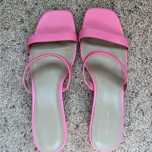 Ann Taylor Pink Slide Sandals Sleek Design